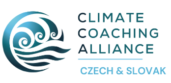 logo ve tveru mořských vln české a slovenské skupiny koučů za klima